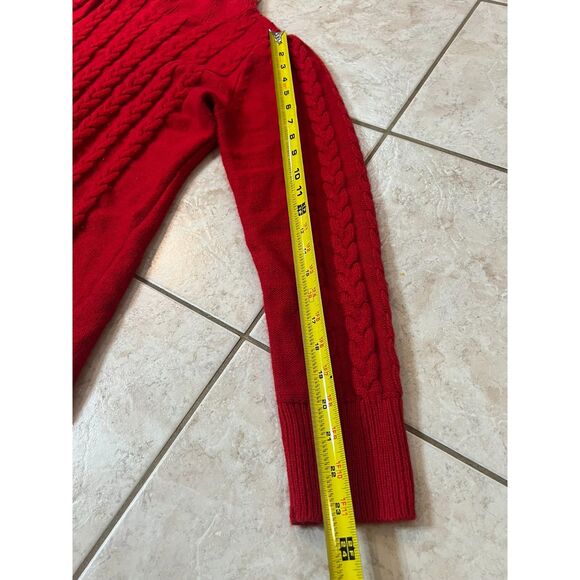 JH Jessica Howard Sweater Dress Womens Large Cable Knit Fit & Flare Red Holidays - Picture 7 of 8